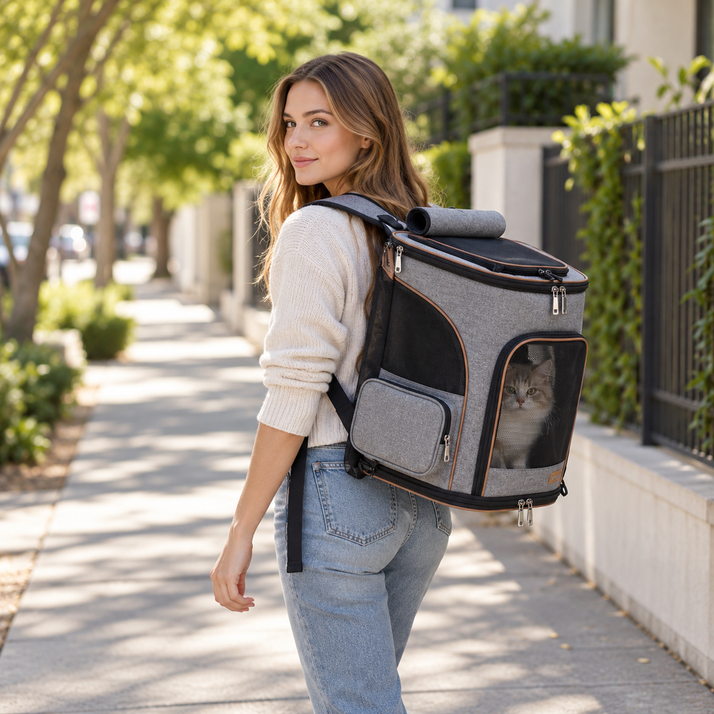 Expandable Pet Backpack for Cats & Dogs