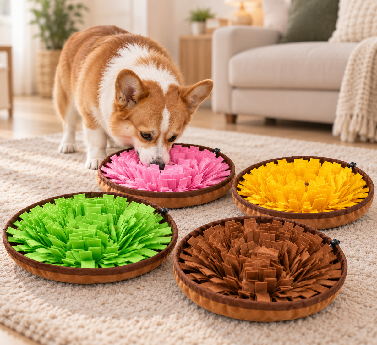 Dog Snuffle Mat and Anti-Choke Dog Bowl