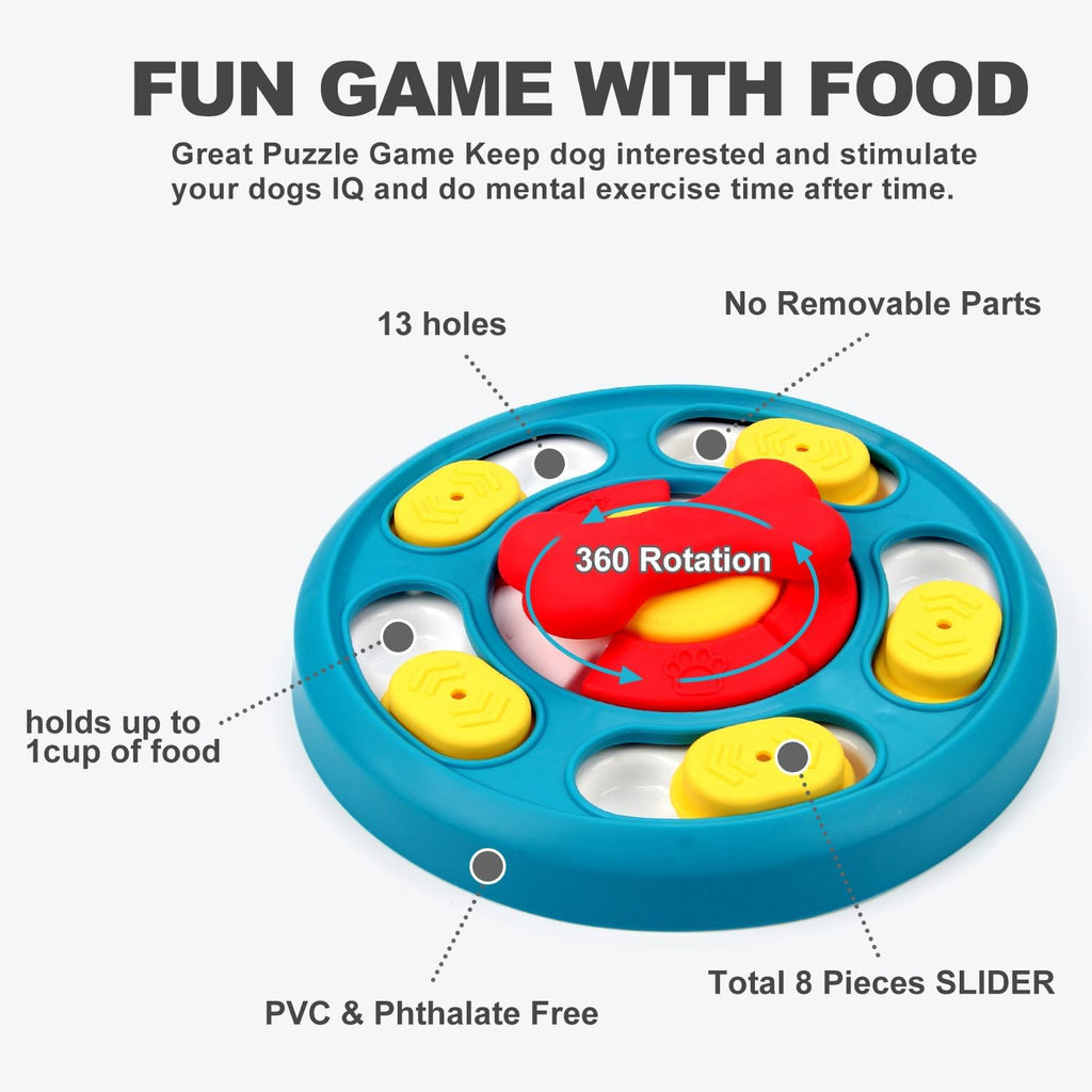Puzzle Game and Feeder, Dog Treat Dispenser, Enrichment Toys, Interactive Toy for All Breed Dogs