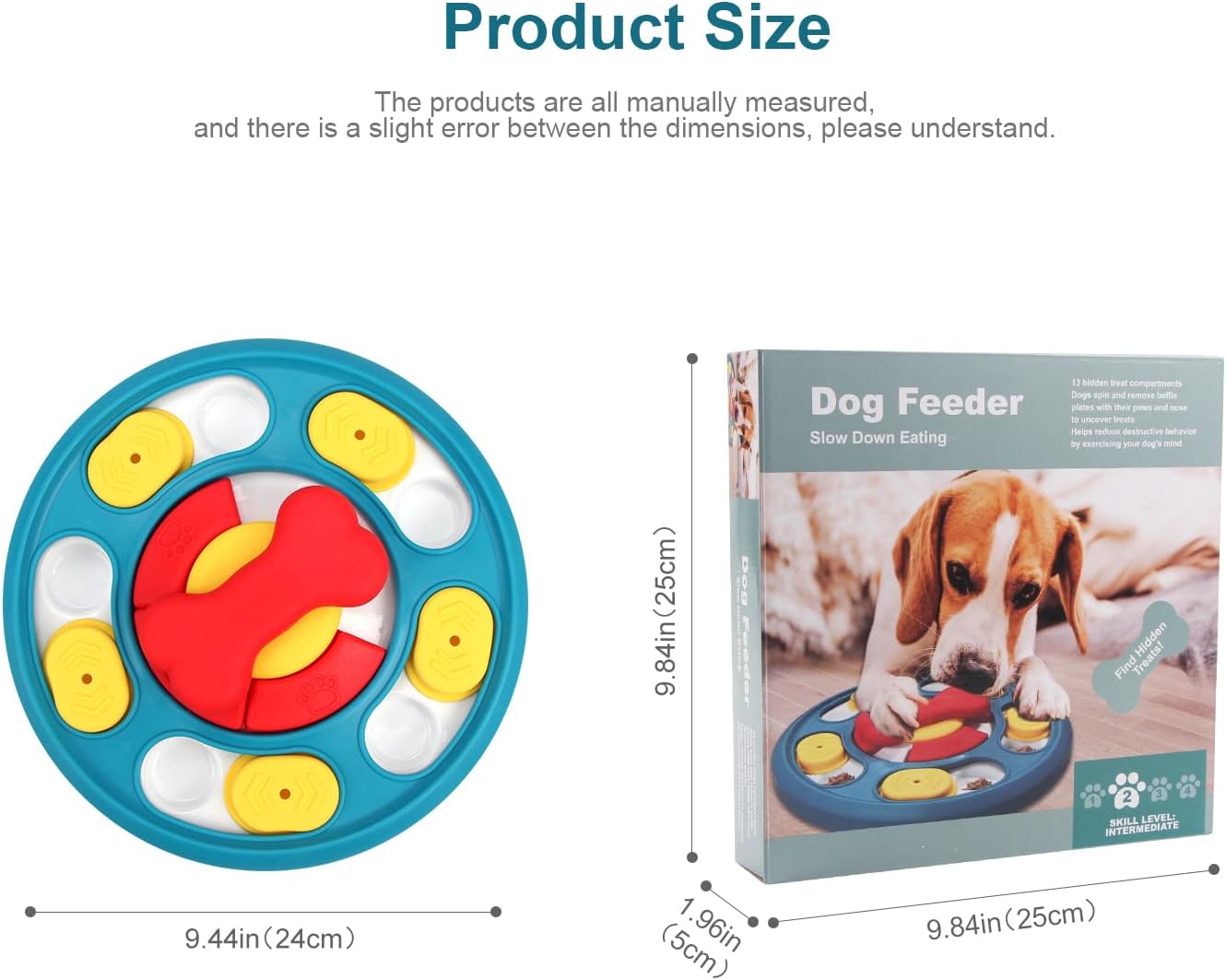 Puzzle Game and Feeder, Dog Treat Dispenser, Enrichment Toys, Interactive Toy for All Breed Dogs
