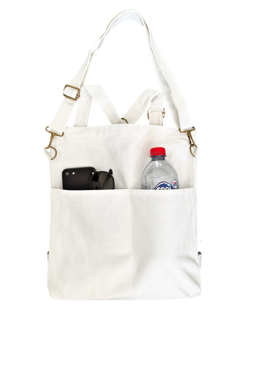 Multi-Purpose Canvas Tote Bag, Double-Shoulder Backpack, Crossbody Bag