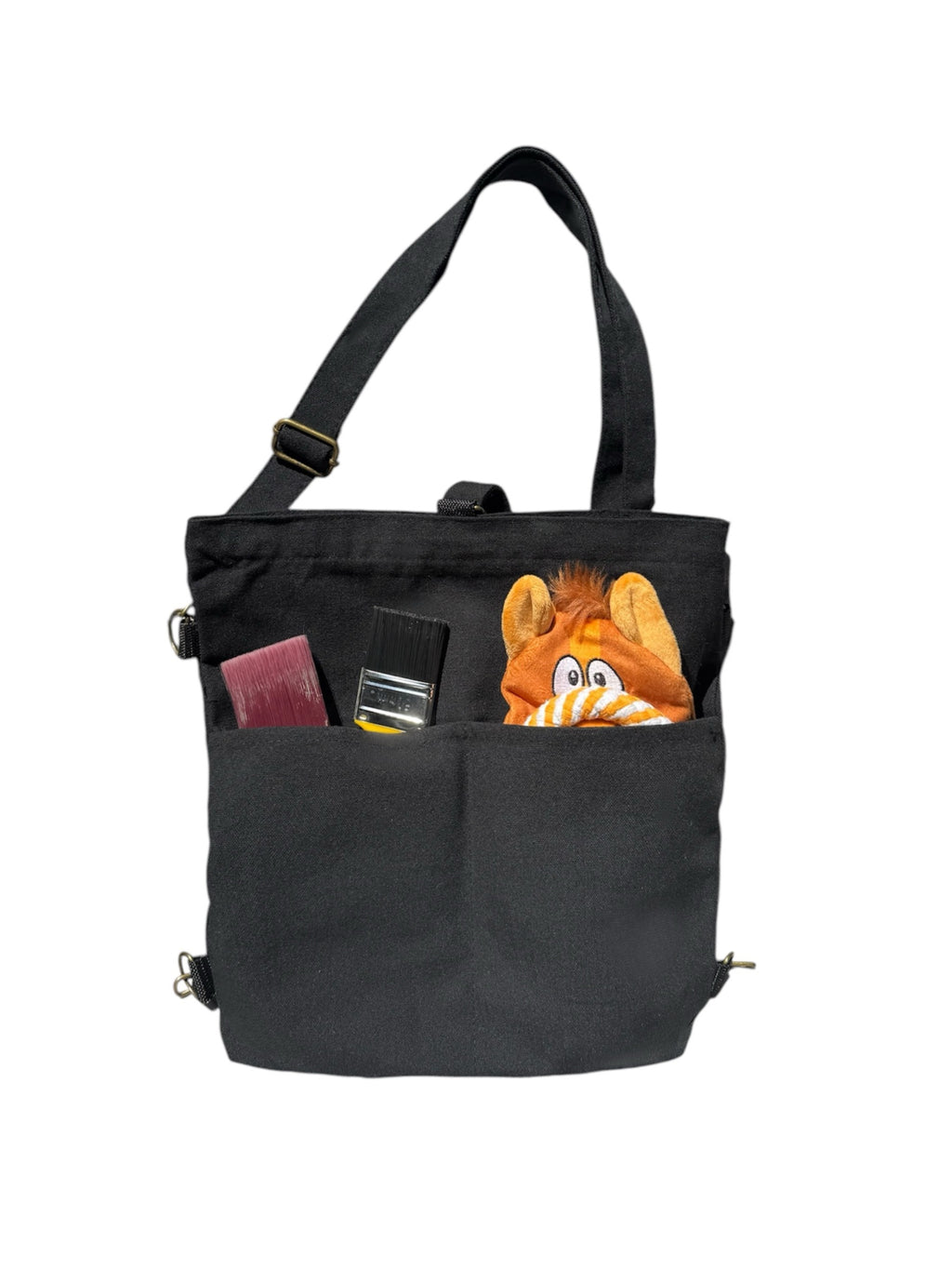 Multi-Purpose Canvas Tote Bag, Double-Shoulder Backpack, Crossbody Bag