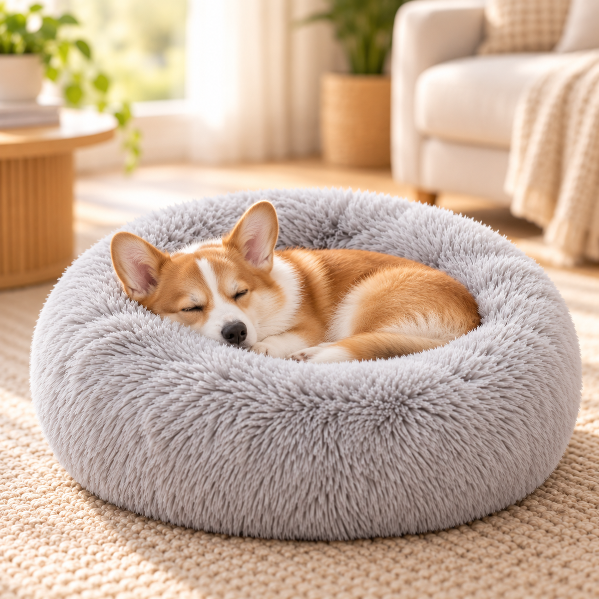 Calming Donut Plush Pet Bed