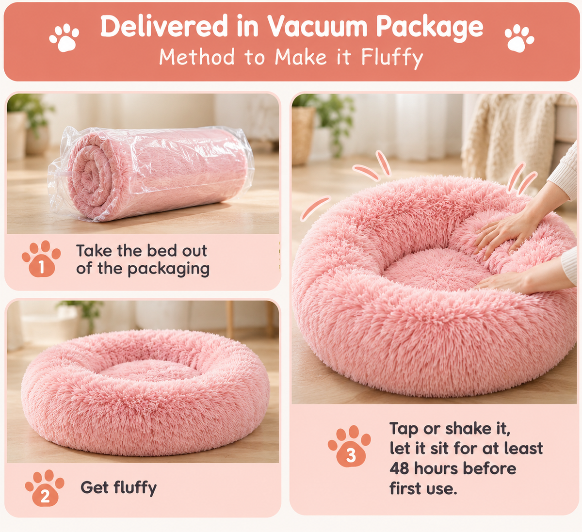 Calming Donut Plush Pet Bed