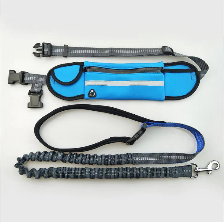 Adjustable Hands-Free Dog Running Leash with Pocket