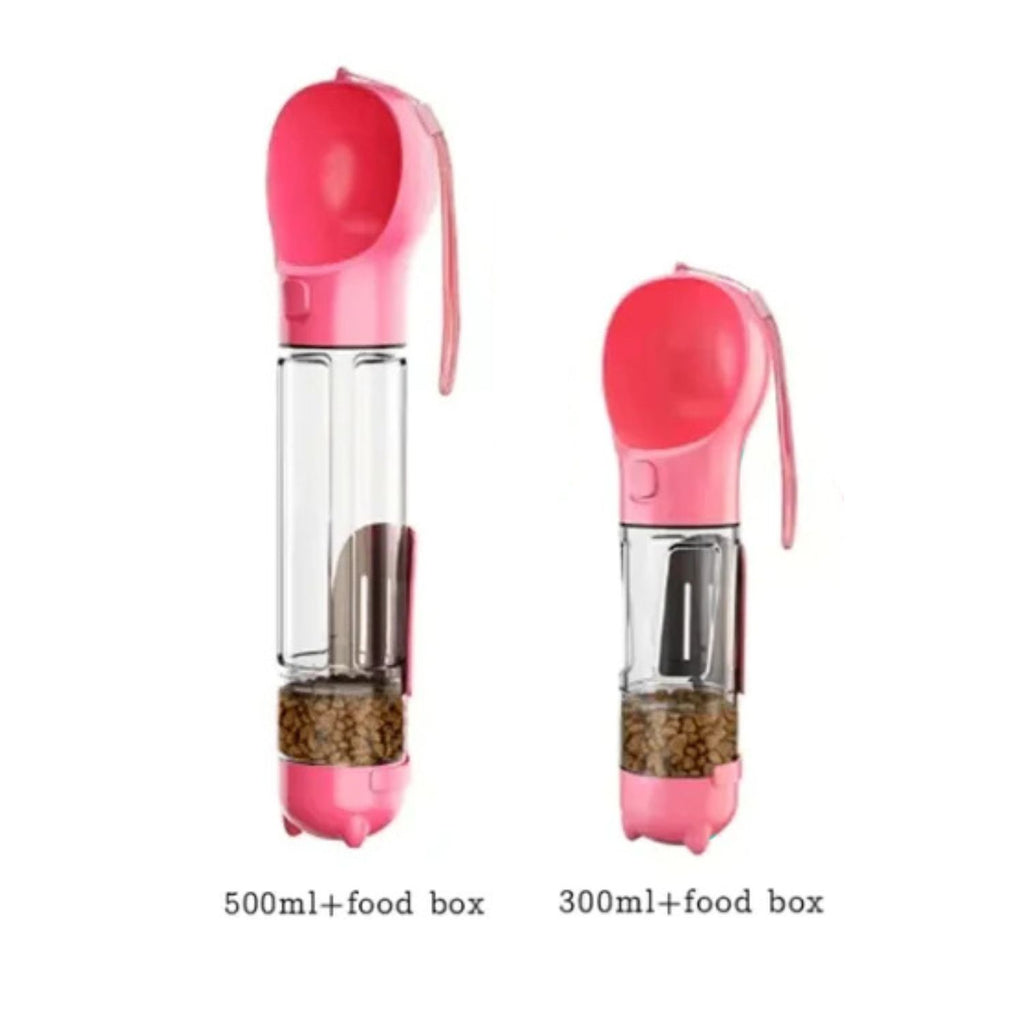 3-in-1 Portable Dog Water Bottle and Food Dispenser