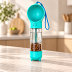 3-in-1 Pet Travel Water Bottle with Food Container & Poo Bag Dispenser