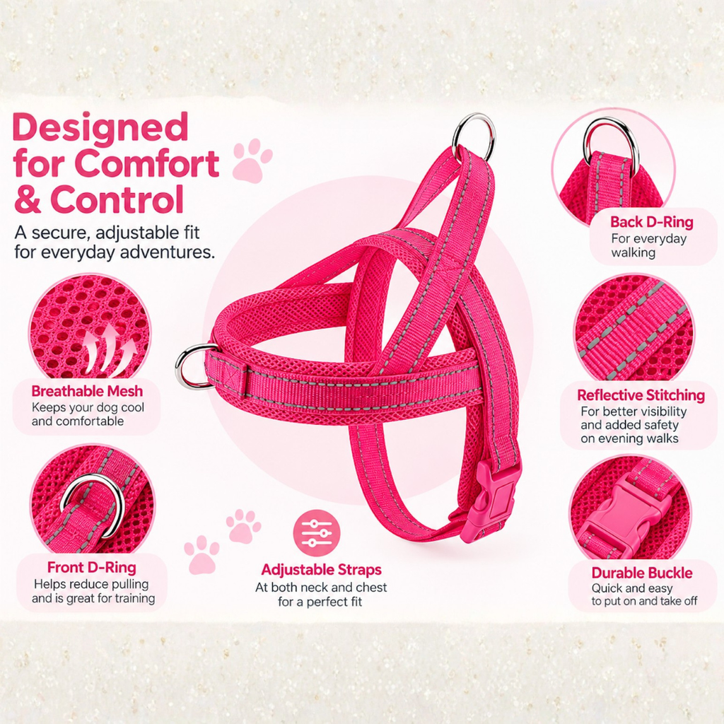 Adjustable Reflective Dog Harness