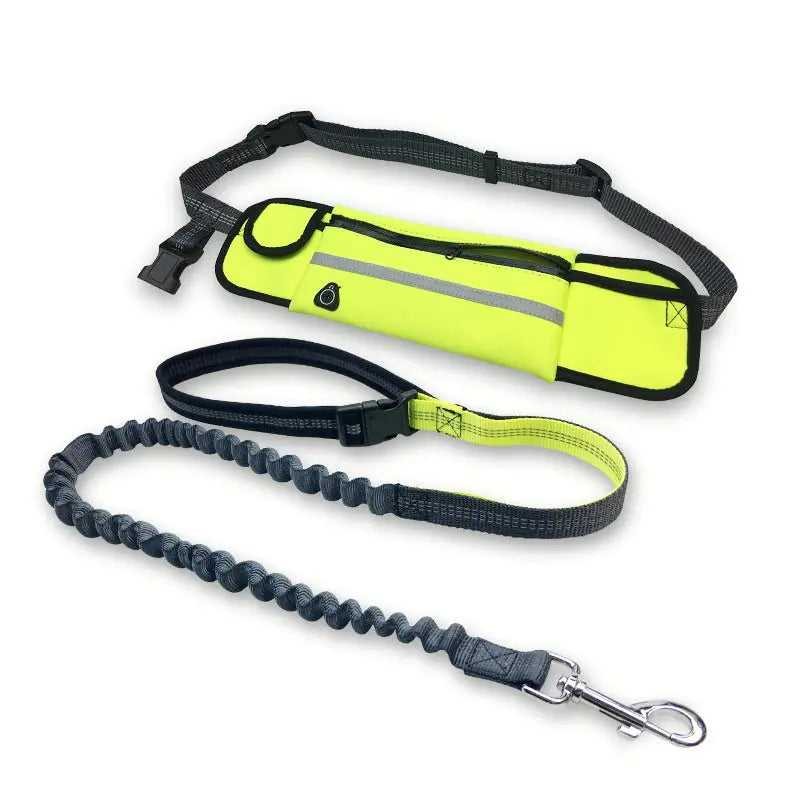 Adjustable Hands-Free Dog Running Leash with Pocket