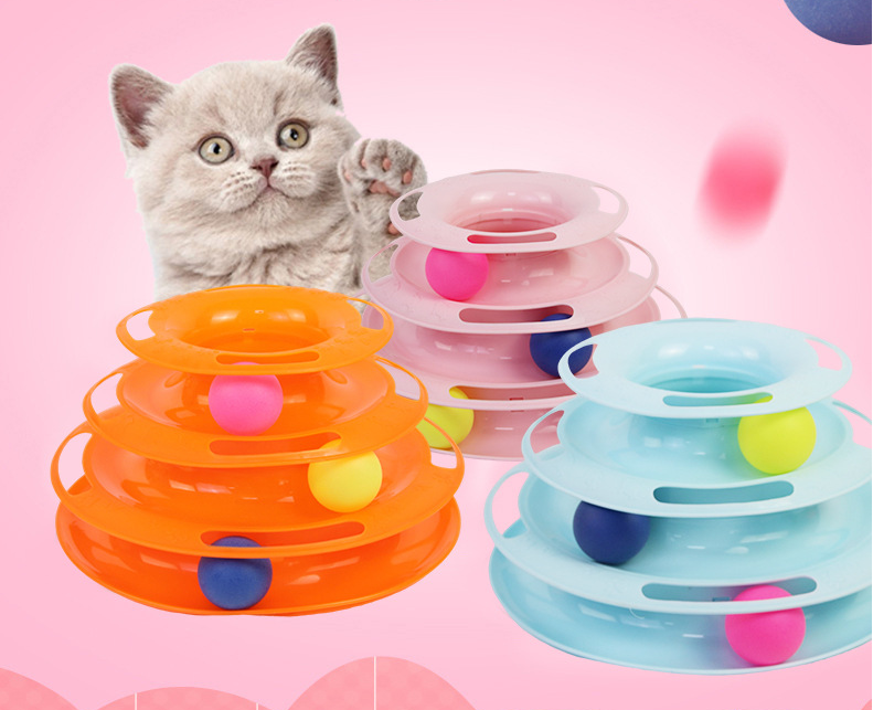 4-Tier Feline Fun Puzzle Tower