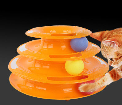4-Tier Feline Fun Puzzle Tower