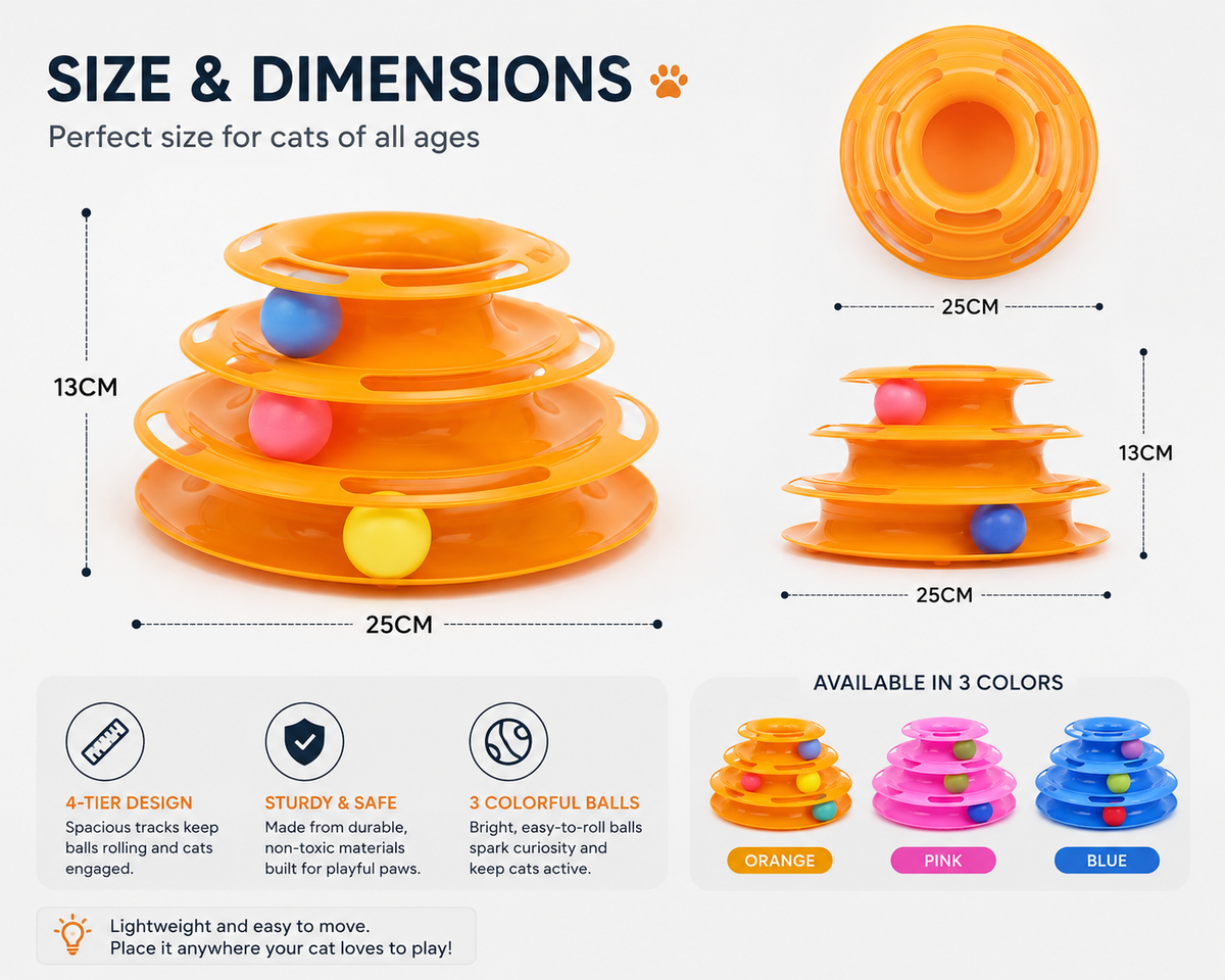 4-Tier Interactive Cat Track Toy