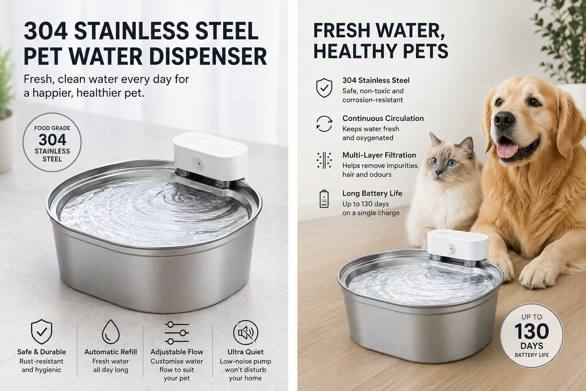 Smart Stainless Steel Pet Water Fountain