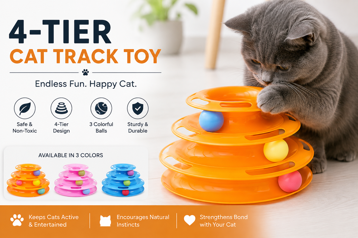 4-Tier Interactive Cat Track Toy
