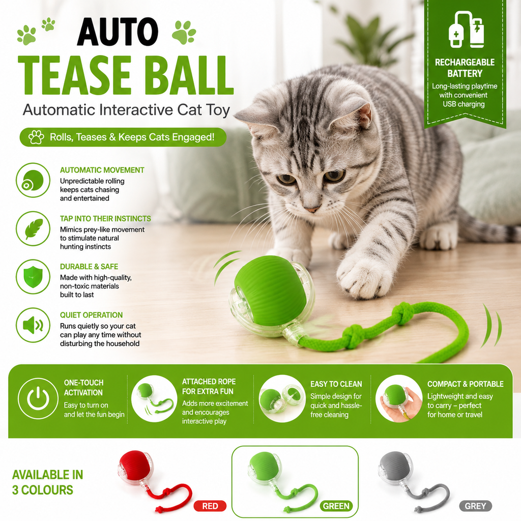 Automatic Interactive Cat Teaser Ball