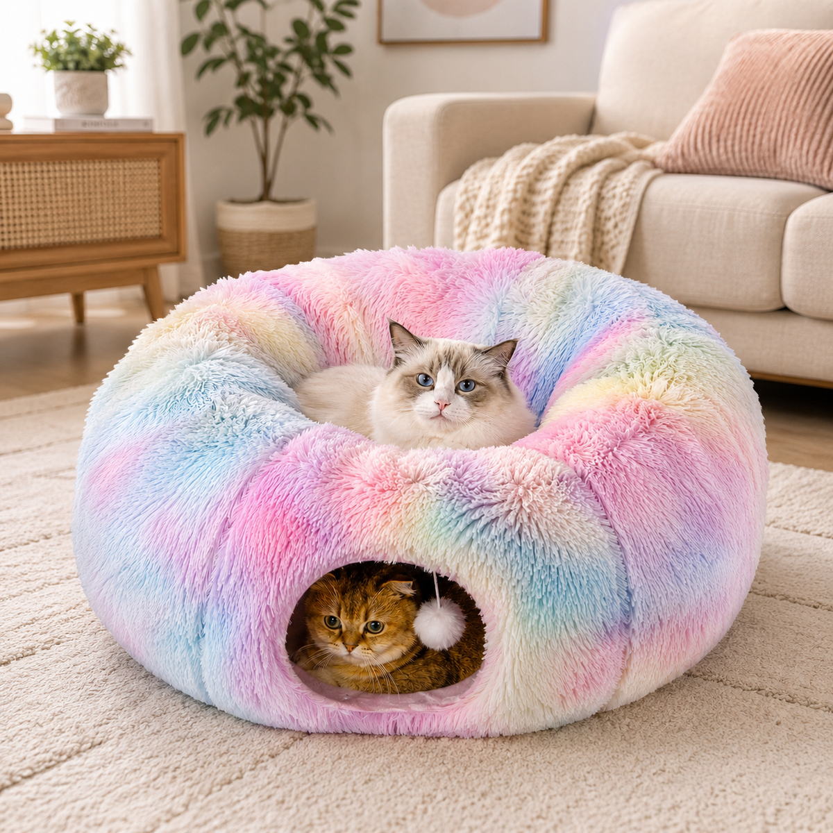 2-In-1 Cat Bed & Tunnel