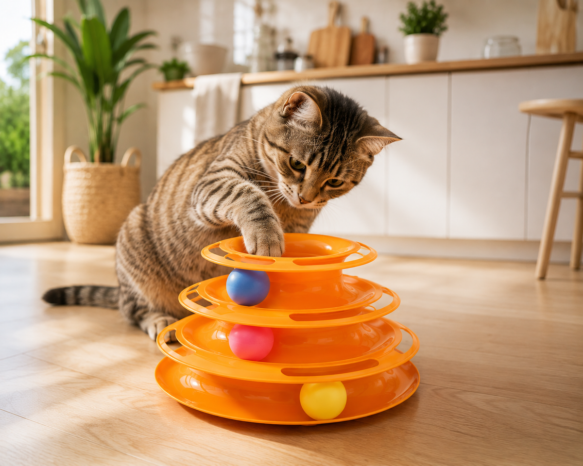 4-Tier Interactive Cat Track Toy