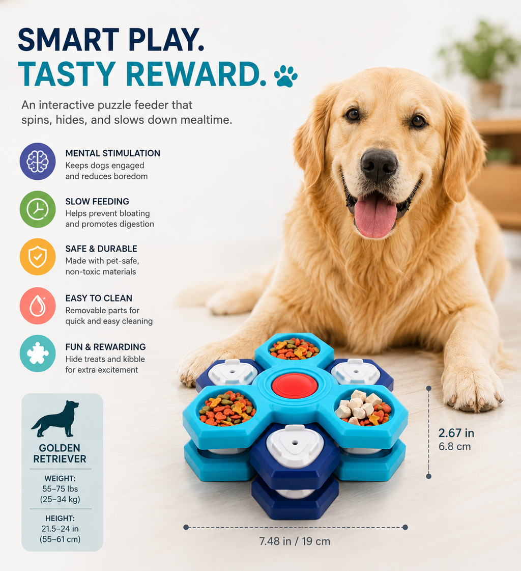 Spin & Snack Interactive Dog Puzzle Feeder