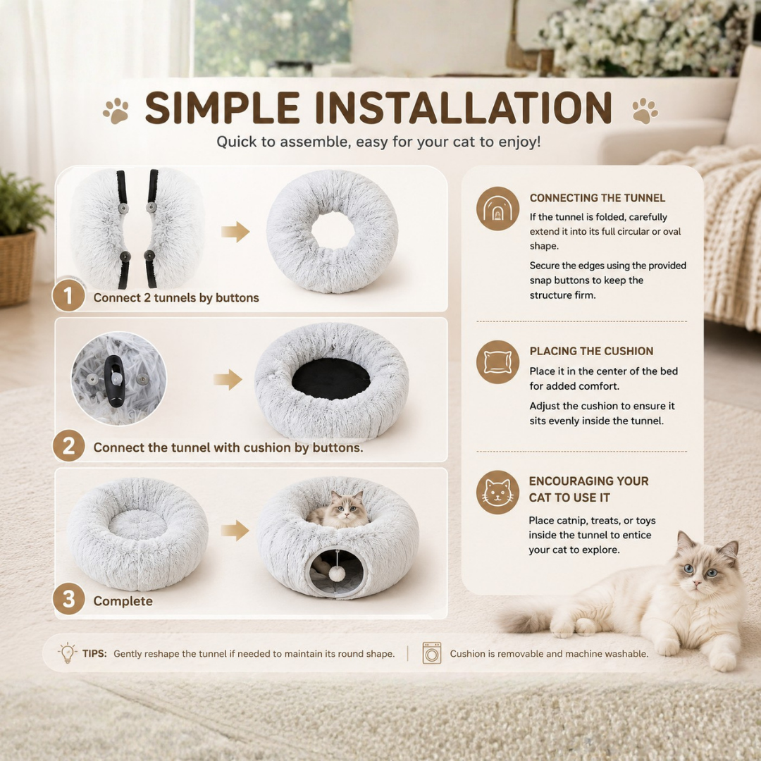 2-In-1 Cat Bed & Tunnel