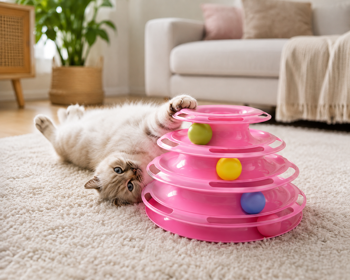 4-Tier Interactive Cat Track Toy