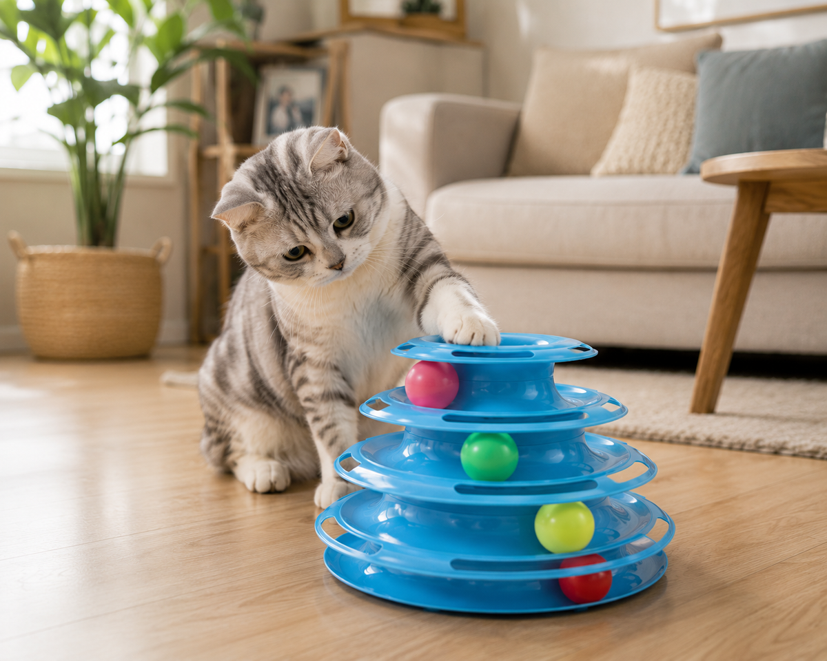 4-Tier Interactive Cat Track Toy