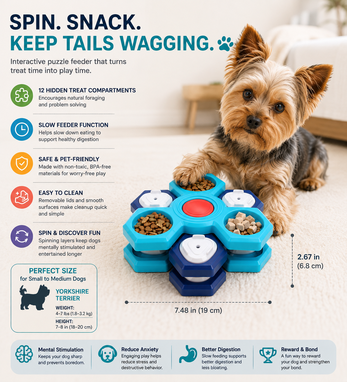 Spin & Snack Interactive Dog Puzzle Feeder