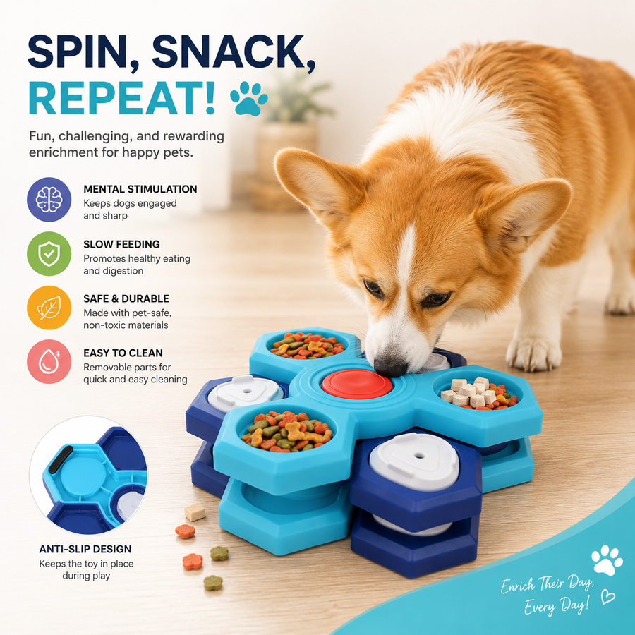Spin & Snack Interactive Dog Puzzle Feeder