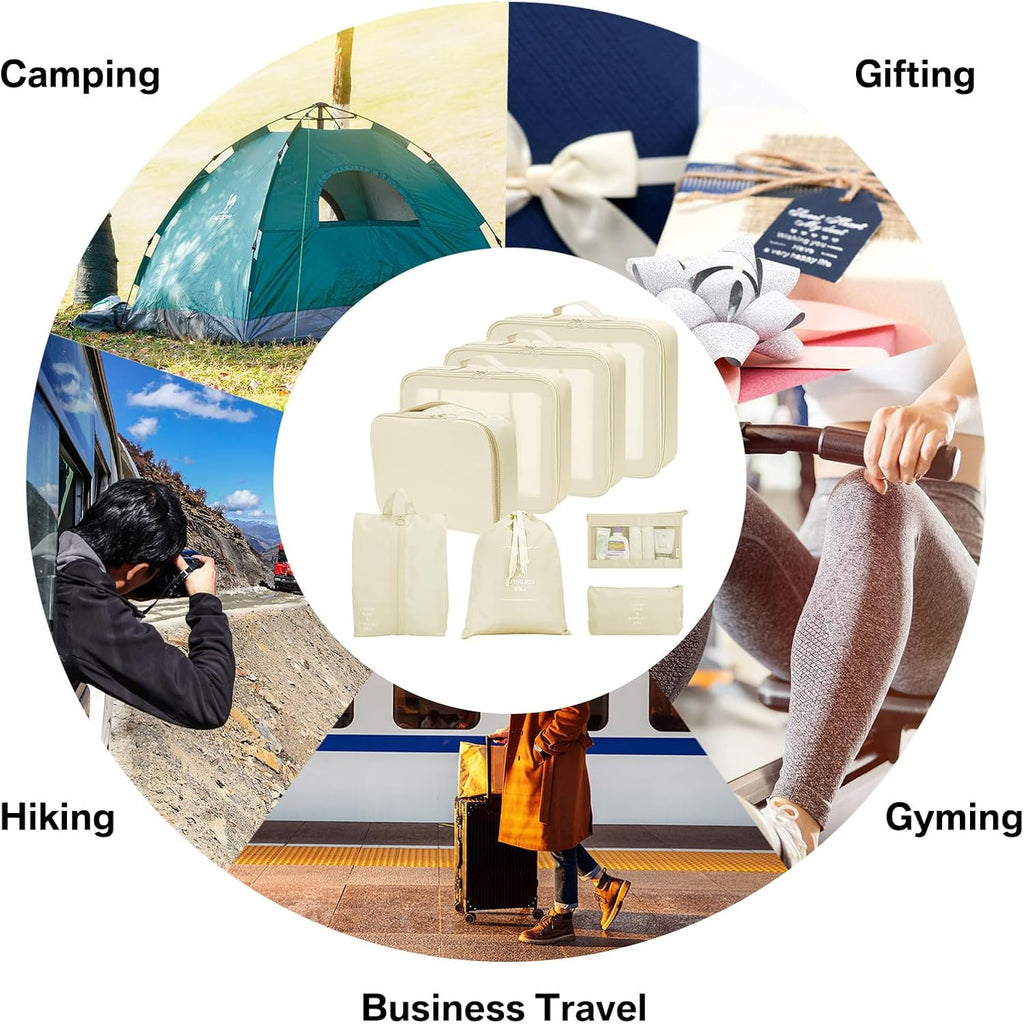 8-Piece Cube Travel Luggage Organizer Set