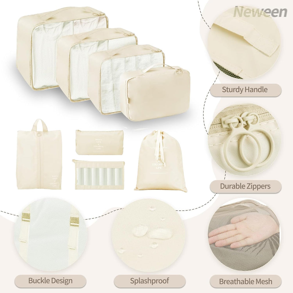 8-Piece Cube Travel Luggage Organizer Set